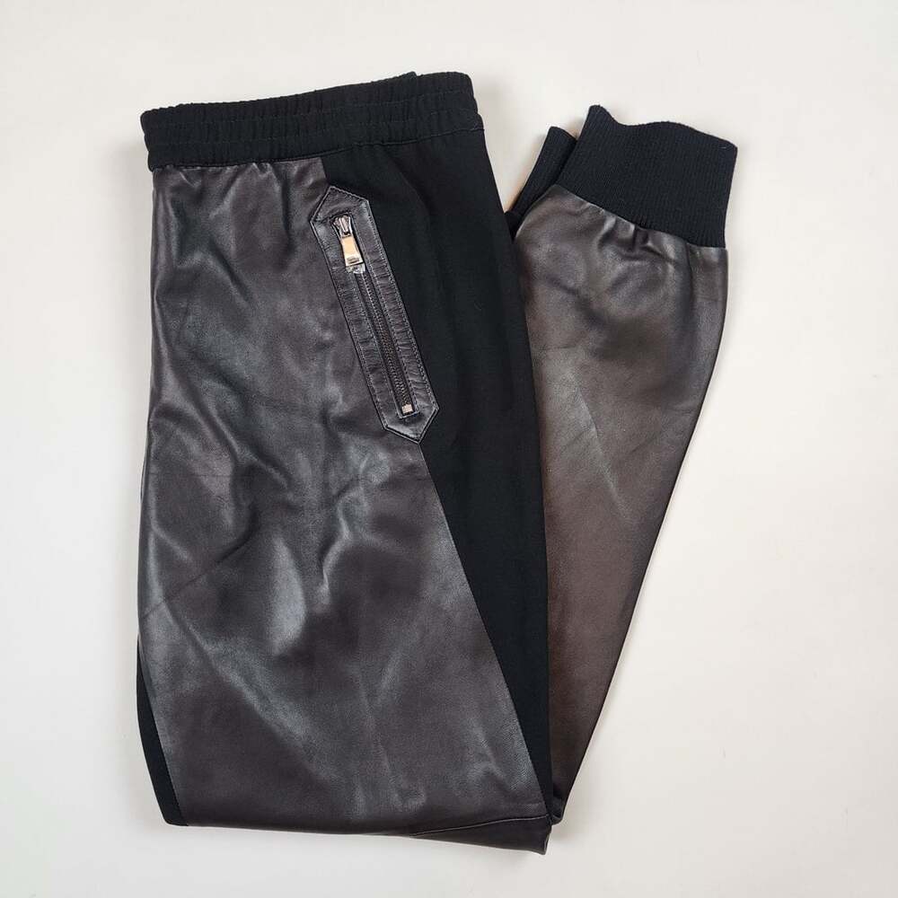 Vince Lamb Leather Joggers Quiet Luxury Minimalist Urban Streetwear Pants Large